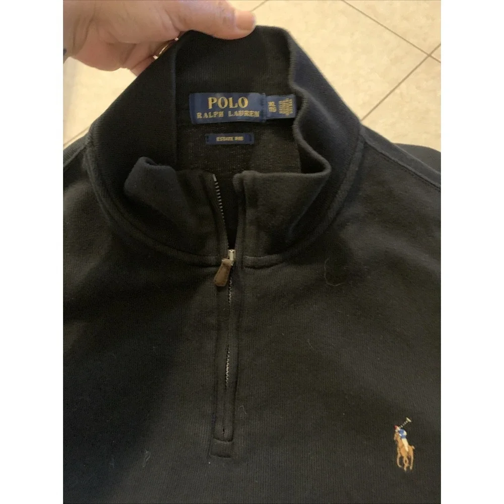 polo ralph lauren mens polo shirt Long sleeve Size XL Black 100 Cotton